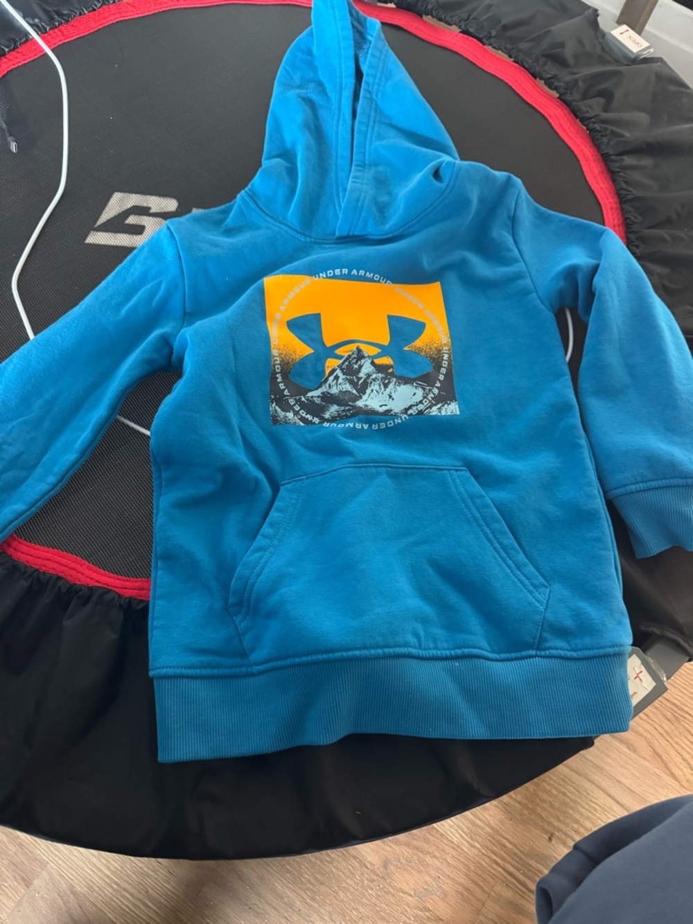 Under Armour Blue Kids' Hooded Sweatshirt with Yellow Graphic